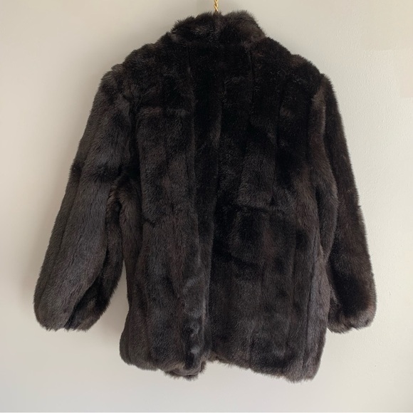 Vintage women’s faux fur jacket chocolate brown size XL - Picture 2 of 7